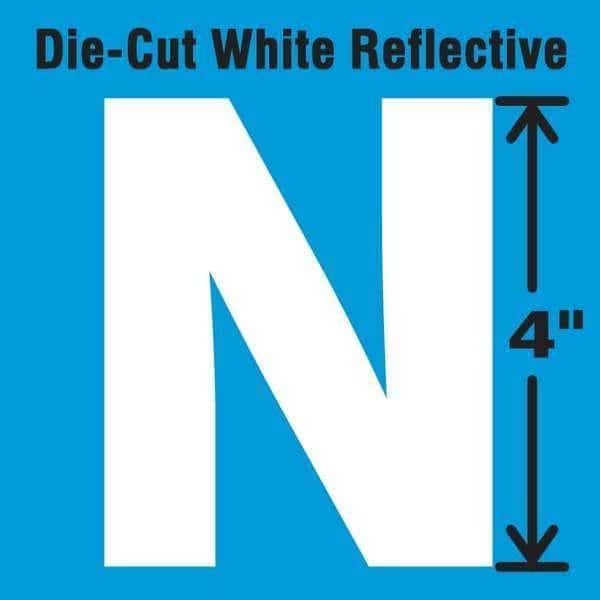 Die-Cut Refl. Letter Label,N,4In H,PK5, Mfr#: DWR-4-N-5, STRANCO INC