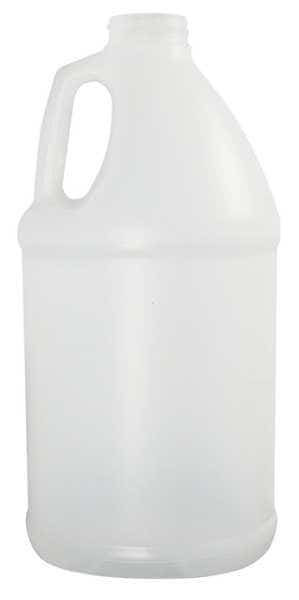 Jug, 3.84 L Capacity - mL, 1 gal Capacity - oz, Screw On Closure, HDPE, Blow Molded Handle, White