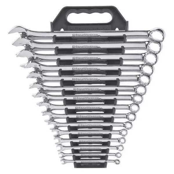 15 Piece 12 Point Long Pattern Combination SAE Wrench Set