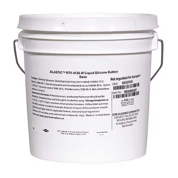 Base and Curing Agent, 4 kg, Bottle, Blue Green, Silicone Base, RTV-4136-M