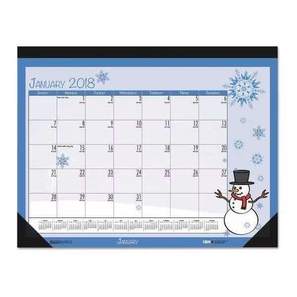 Recycled Desk Pad Calendar, Illustrated Seasons Artwork, 22 x 17, 12-Month (Jan to Dec): 2025