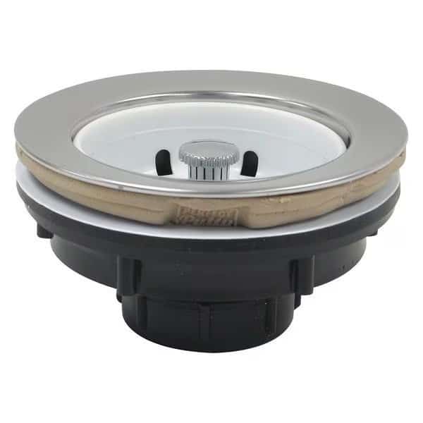 SinkStrainer, D1-1/2", Brass, Plstic, Chrome, PERFECT PUTTY, Mfr# 59-3000