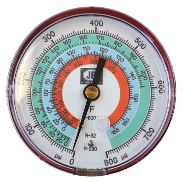 High Side Pressure Gauge, 3-1/8" Diameter