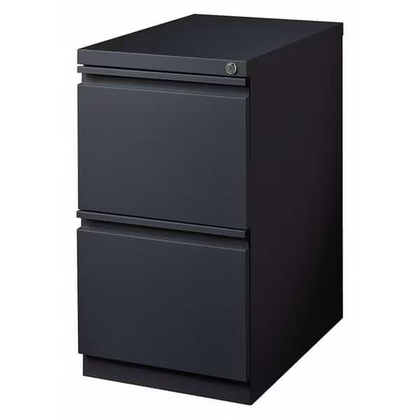 15" W 2 Drawer Desk Pedestal, Black, Letter