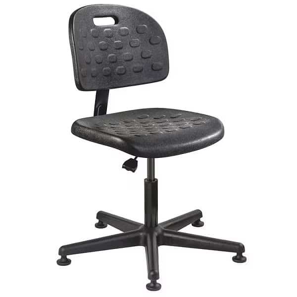 Polyurethane Desk Chair, 15" to 20", No Arms, Black