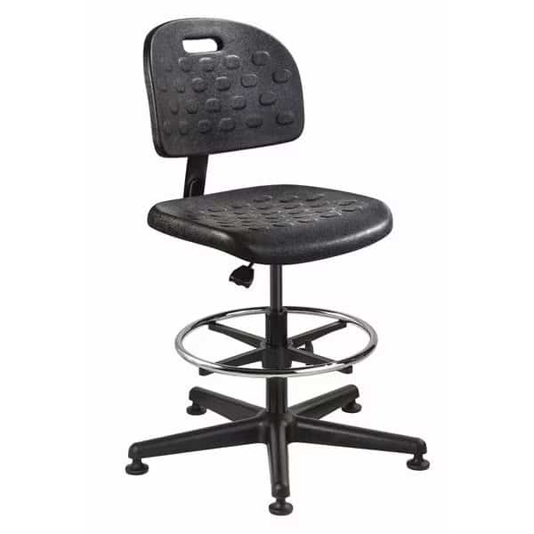 Polyurethane Task Chair, 18" to 25-3/4", No Arms, Black