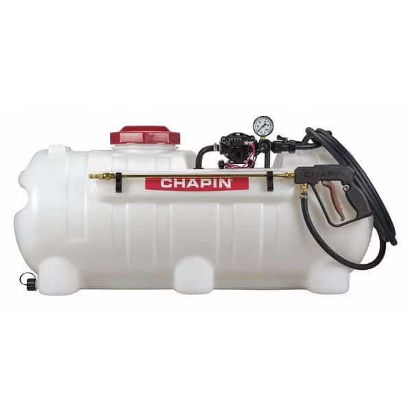 25 gal Sprayer, Polyethylene, 15 ft L Hose, 19 in L Wand, Shower Nozzle Spray Pattern, 60 psi Max