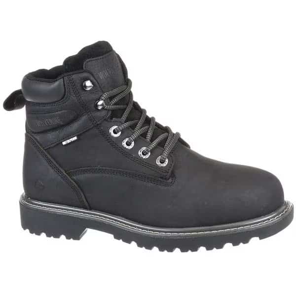 Men's 6-Inch Work Boot, 10 M, Steel Toe, 6 in H, Black, W10694