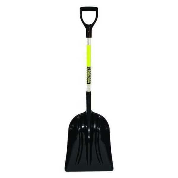 Snow Shovel, 14 1/4 in W x Plastic Blade, 29 in L Fiberglass Handle