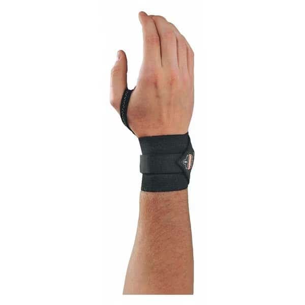 Wrist Wrap, w/Thumb Loop, S/M, Black, PK6