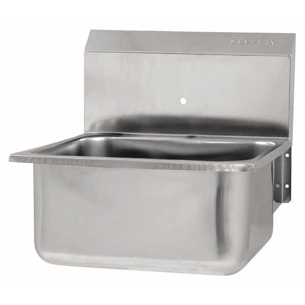 SS Wall Mnt Hand Sink, No Faucet