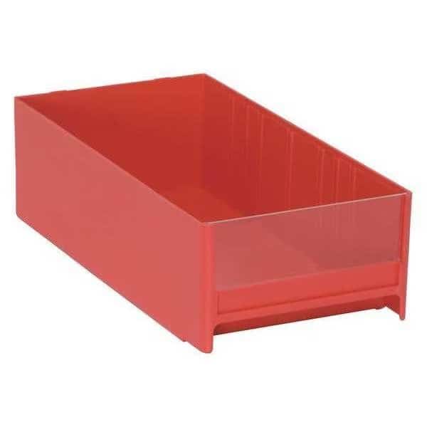 Interlocking Storage Bin, Polystyrene, Red, 3-5/16 in H, 5-5/8 in W, 11 in L