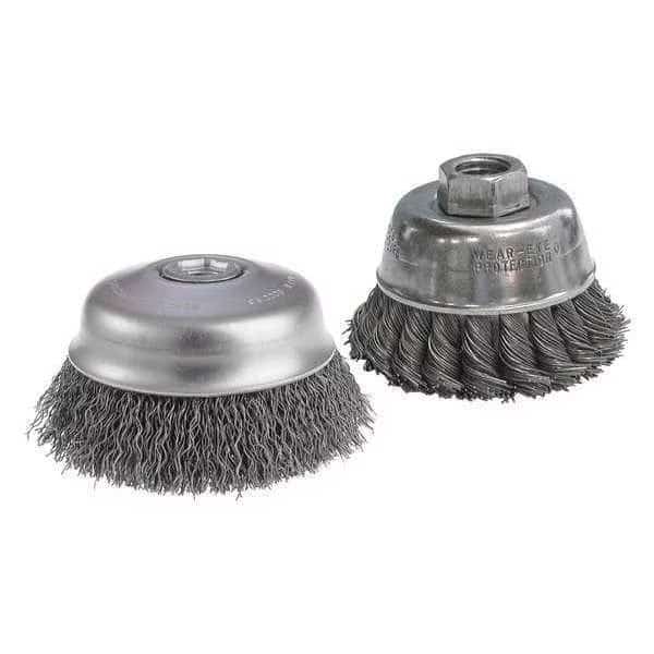 Cup Brush, 3.5, Cup Knt, 0.020, SS, 5/8-11 AH