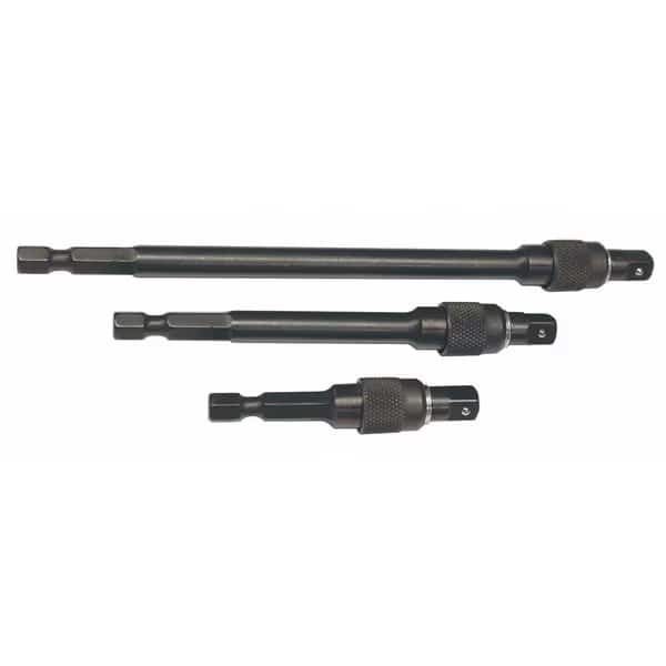 1/4" Drive Locking Extension Set, SAE, 3 pcs, Black Oxide