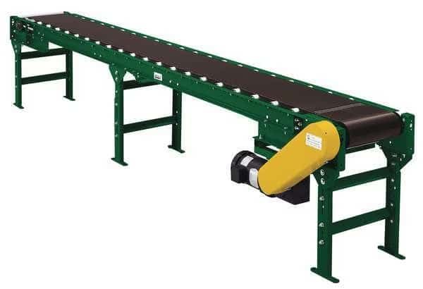 Roller Bed Belt Conveyor, 17 ft L, 36 in W, 2,375 lb Load Capacity