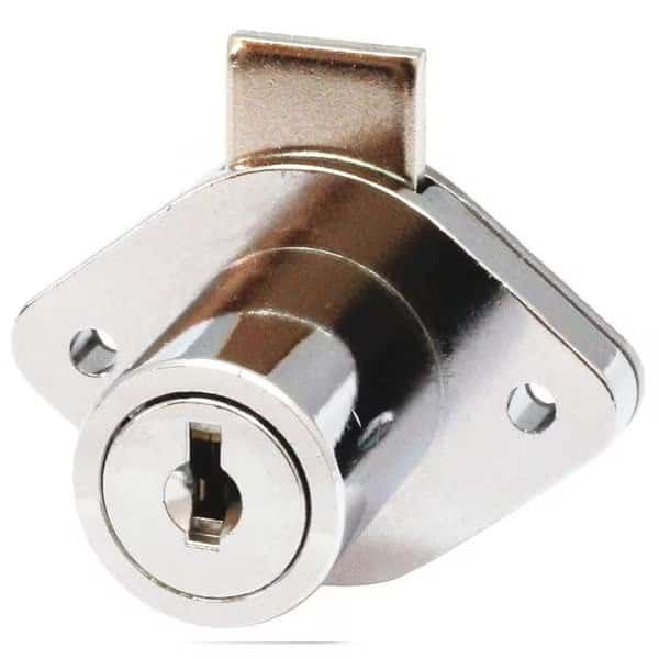 Key Retaining Lock, Polished Chrome, 1 in For Door Thickness, 0 Number of Keys, Alike Key Type