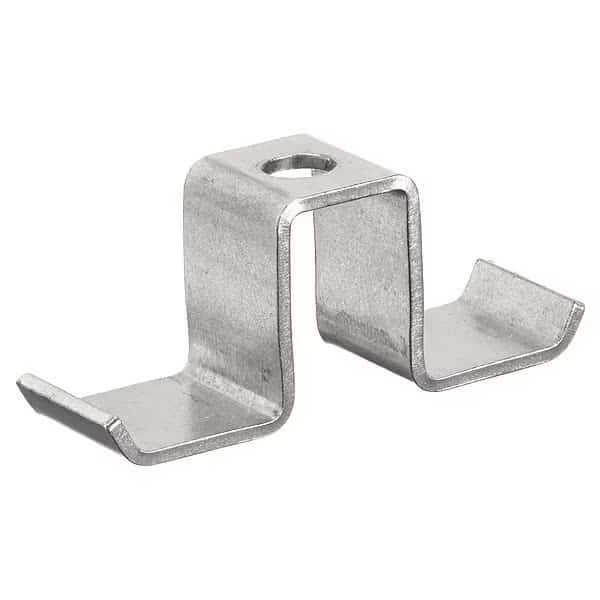 Grating Clip, For Screw Size 1/4 in, 316 Stainless Steel, Unfinished, 25 PK