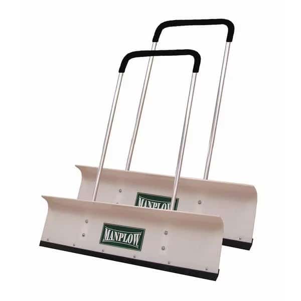 Snow Shovel, 42 in W x Plastic Blade, 48 in L Aluminum Handle