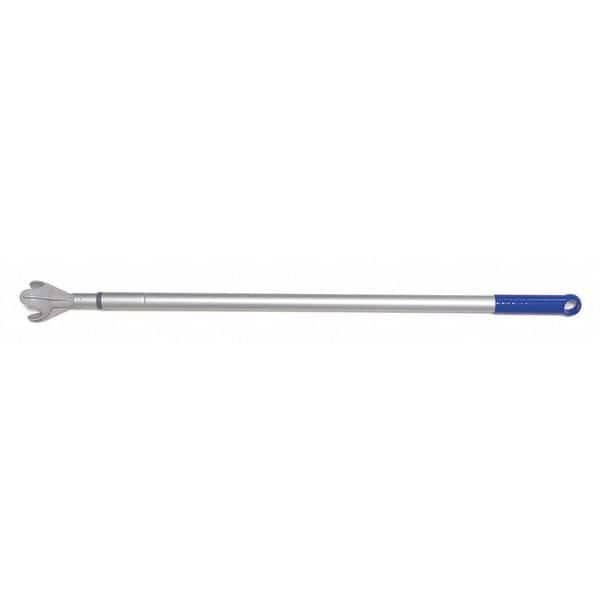 62" Snap On Telescopic Mop Handle, Silver, Aluminum