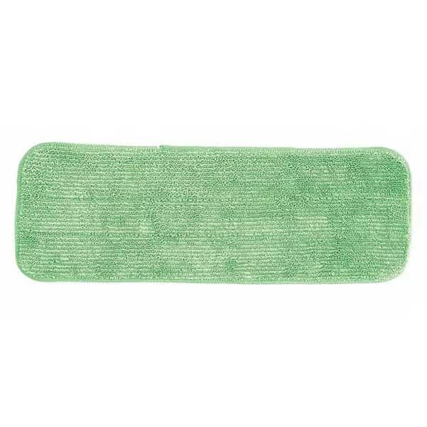 Flat Mop Pad, Hook-and-Loop Connection, Green, Microfiber, PK12, 2504-SPH-MFP-16G