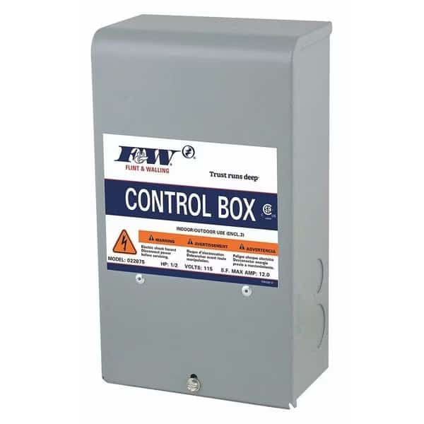 Motor/Pump Control Box, 1 Phase, 115V, 3.2A, FLINT & WALLING, Mfr# 022875