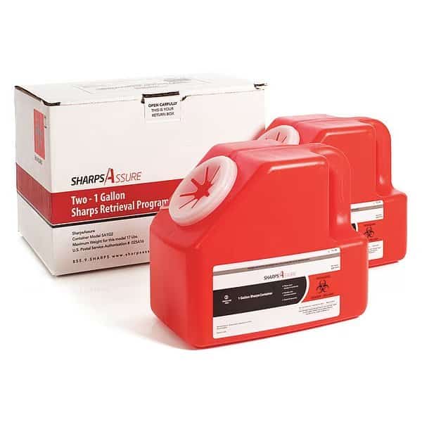 Sharps Container, 18 gal., Red, Snap Lid