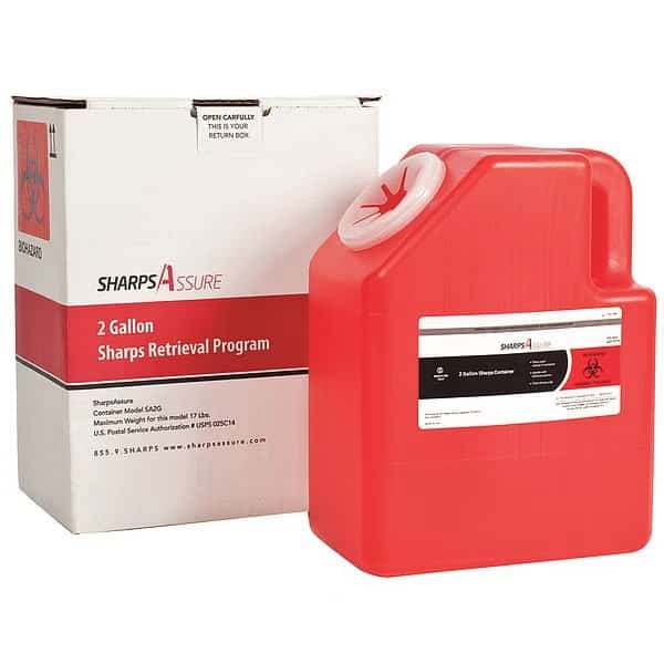 Sharps Container, 28 gal., Red, Snap Lid, Sharps Assure, Mfr#: SA2G