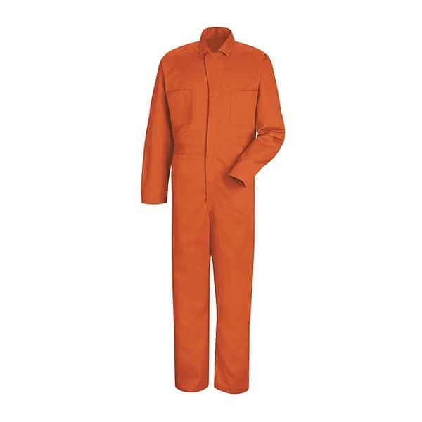 CC14 Orange Cotton Coveralls, Cotton, 8.5 oz Fabric Weight, 31-1/2" Inseam, Orange, 44 Regular