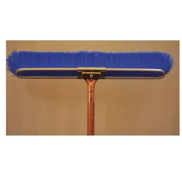 23" Blue flagged floor brush, 60" bolt-on wood handle