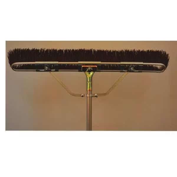 35" Brown coarse floor brush, brace, bolt-on steel handle, BRUSKE PRODUCTS, Mfr# 2178-CS-X