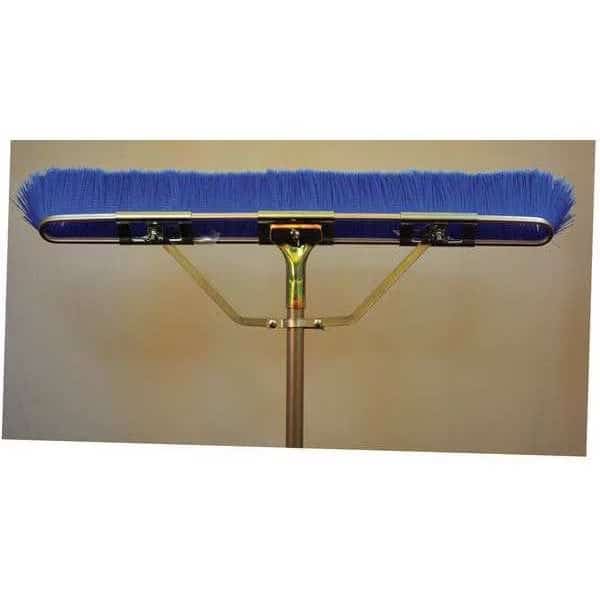 35" Blue flagged floor brush, brace, 60" bolt-on handle