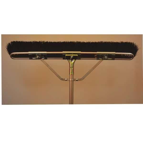 35" black floor brush, medium sweep, brace and bolt-on steel Hdl