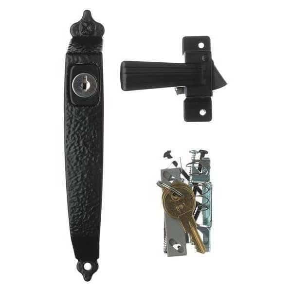 Colonial Keyed Push Button, Black