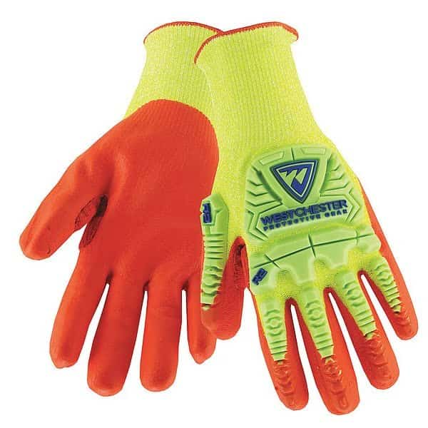 Coated Glove,Ylw/Orng,Kevlar(R),XL,PR, Mfr#: HVY710HSNFB/XL, WEST CHESTER PROTECTIVE GEAR