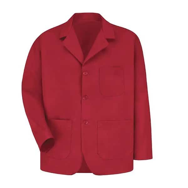 Mens Red Office Coat 80/20 KP10RD RG L, RED KAP, Mfr# KP10RD RG L