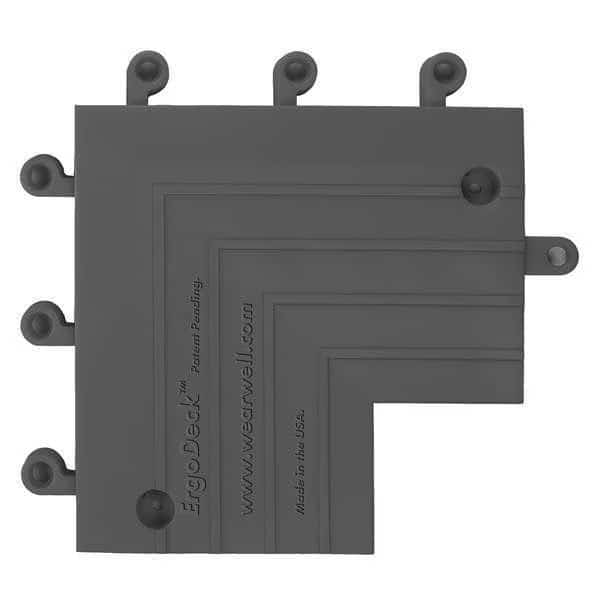 Ramp Inside Corner, 9 in L x 9 in W, 7/8 in Thickness, Open Grid, Black