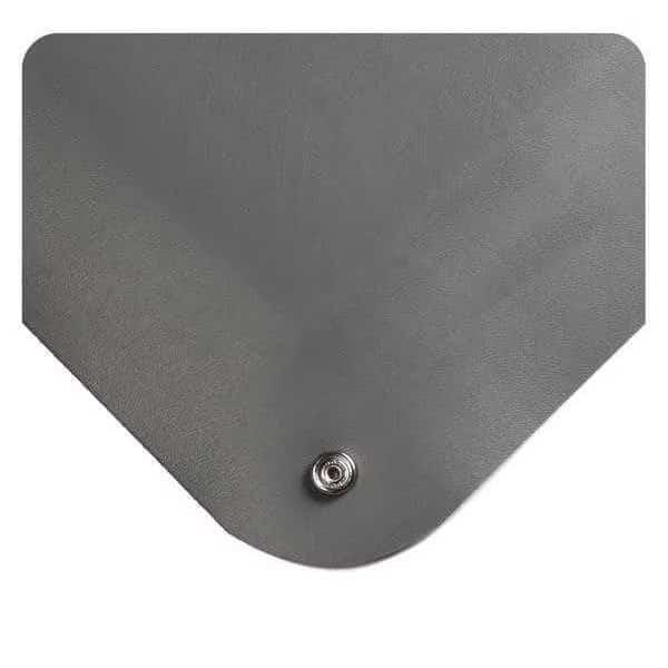 Gray Static Dissipative Anti Fatigue Mat, 1/2" Thick, PVC Surface With Nitrile Infused Sponge