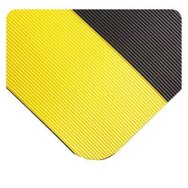 Antifatigue Mat, 31 ft. L x 3 ft. W, 5/8" Thickness, Corrugated, Black/Yellow