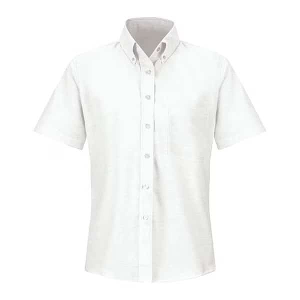Short Sleeve Dress Shirt, 60% Combed Cotton/40% Polyester, White, 26