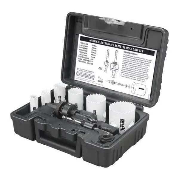 Electrician Hole Saw Kit Metric, 9 pcs.