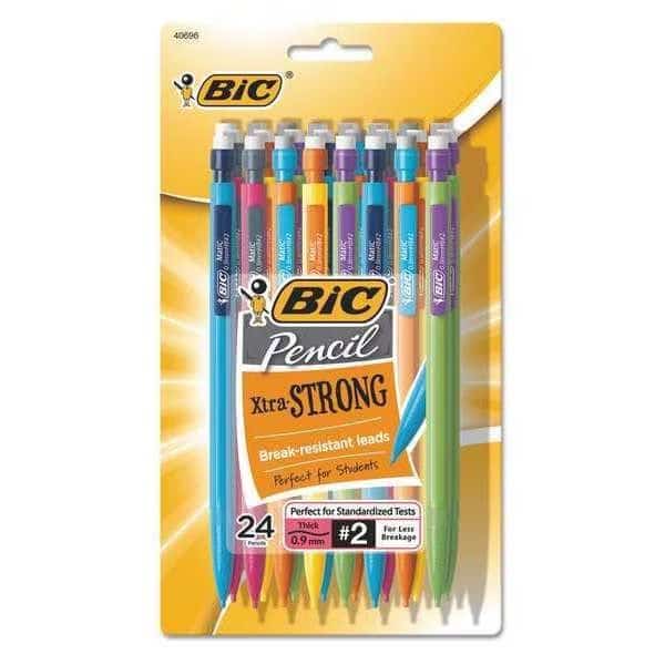 Mechanical Pencil, 0.9mm, Asst Barrel, PK24