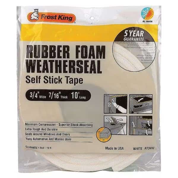 Sponge Rubber Foam Tape, 3/4In.x10 ft.