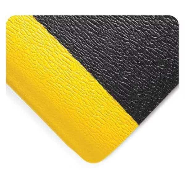 Antifatigue Mat, 49 ft. L x 2 ft. W, 5/8" Thickness, Pebble, Black/Yellow