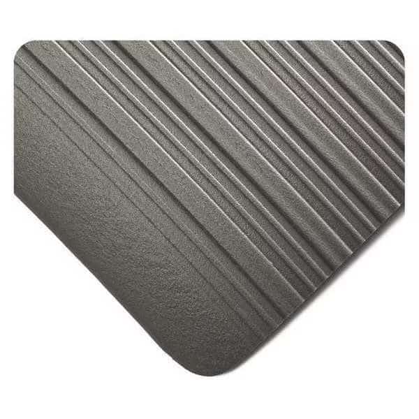 Antifatigue Mat, 23 ft. L x 3 ft. W, 3/8" Thickness, Ribbed, Black/Yellow