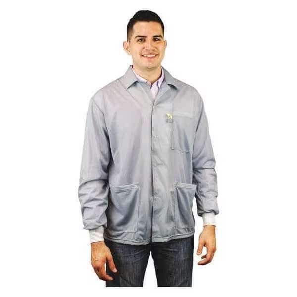 Jacket Smock, Cuffs, Grey, L