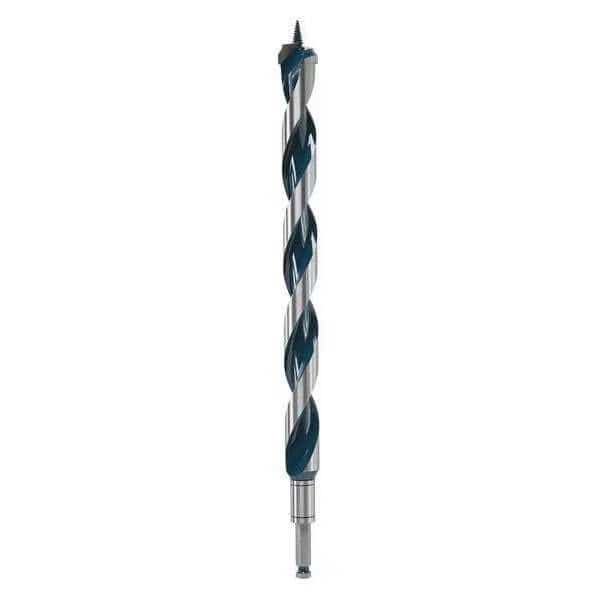1-1/8" X 17-1/2" Auger Wood Drilling Bit, Carbon Steel, 7/16" Shank Size