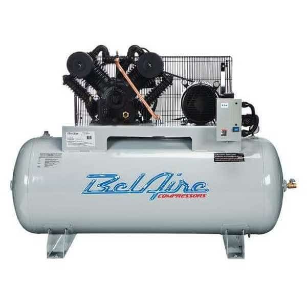 Air Compressor, 10 HP, 120 gal., 3-Phase, Includes: Magnetic Starter, Belaire, Mfr#: 6312HE4