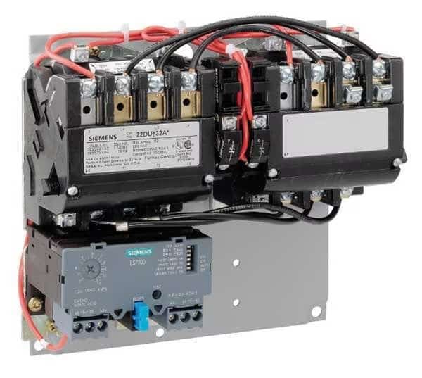 Reversing NEMA Magnetic Motor Starter, No Enclosure NEMA Rating, 208V AC, 3 Poles, 1NO