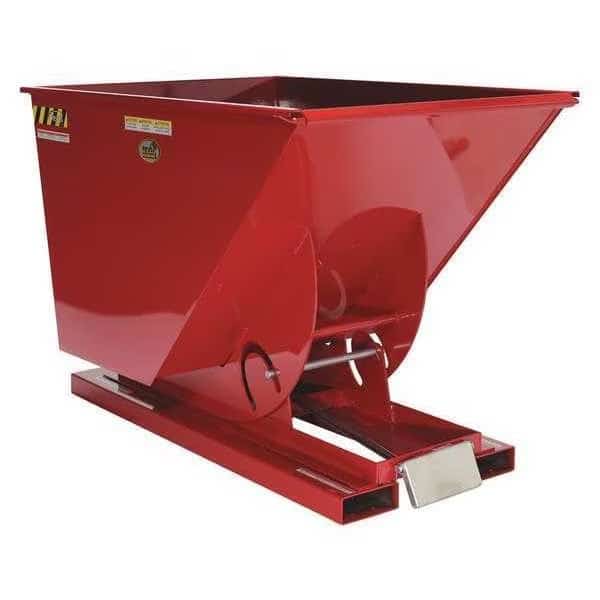 Heavy Duty Self-Dumping Hopper 1 Cubic Yard 6000 lb Red