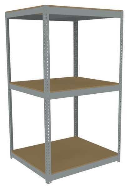 Boltless Shelving Unit, 42-5/8"D x 48-5/8"W x 84"H, 3 Shelves, Steel